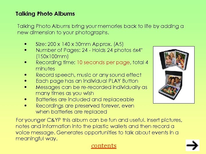 Talking Photo Albums bring your memories back to life by adding a new dimension