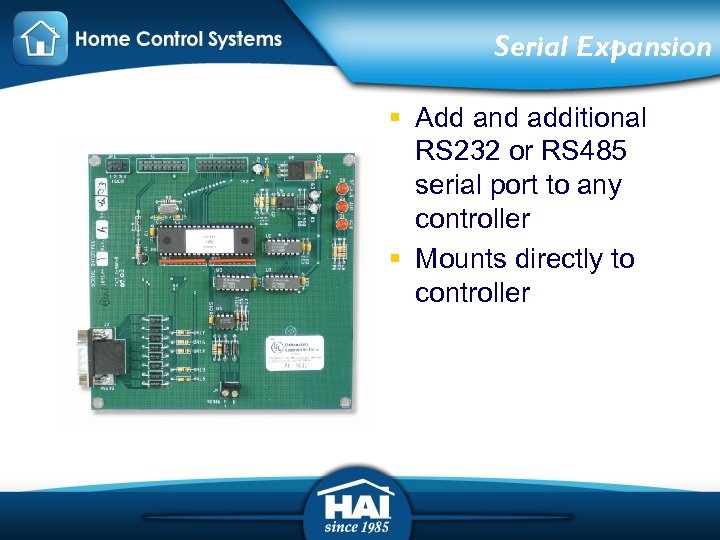 Serial Expansion § Add and additional RS 232 or RS 485 serial port to