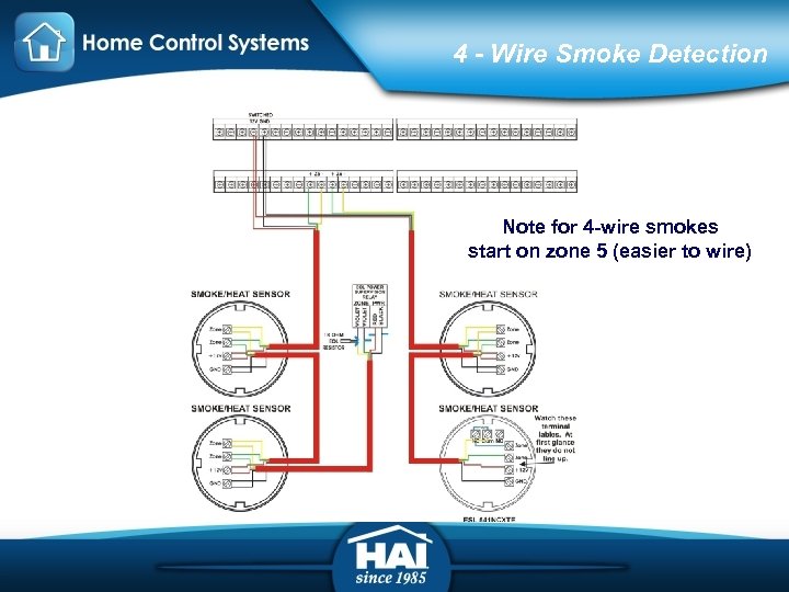 4 - Wire Smoke Detection Note for 4 -wire smokes start on zone 5