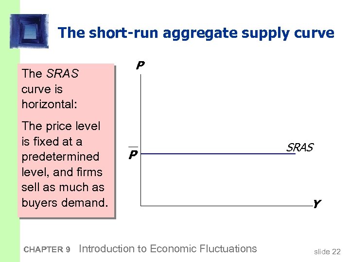 The short-run aggregate supply curve P The SRAS curve is horizontal: The price level