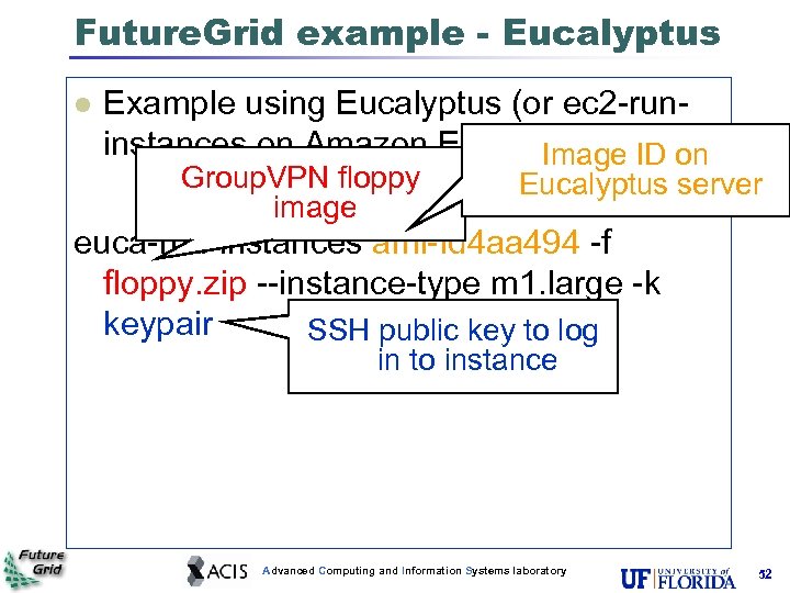 Future. Grid example - Eucalyptus Example using Eucalyptus (or ec 2 -runinstances on Amazon