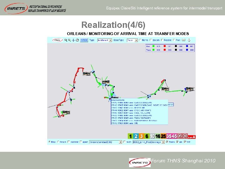 Equipex Claire. Siti Intelligent reference system for intermodal transport Realization(4/6) ORLEANS / MONITORING OF