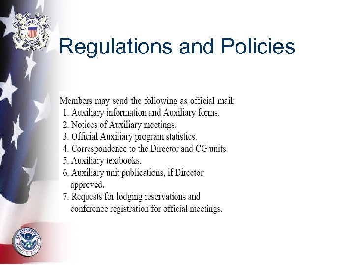 Regulations and Policies 