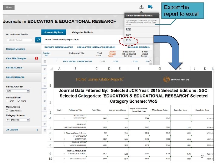 Export the report to excel 21 