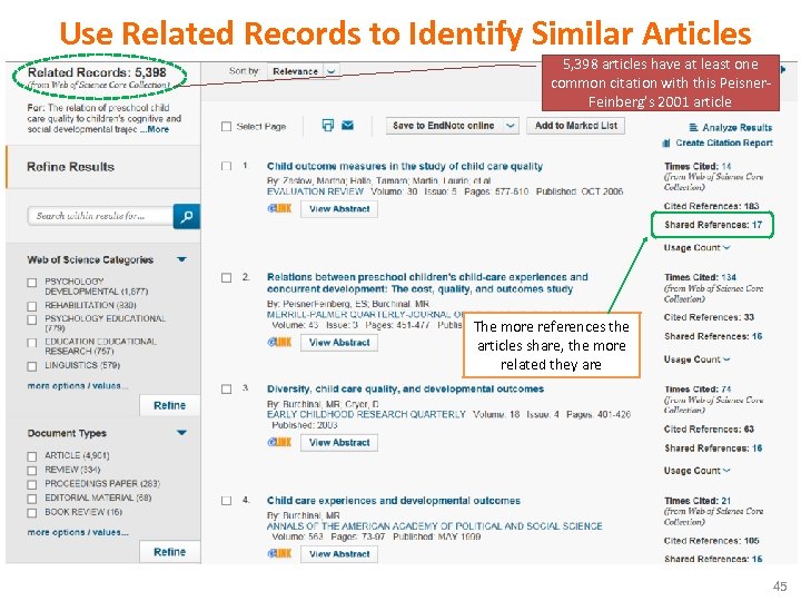 Use Related Records to Identify Similar Articles 5, 398 articles have at least one