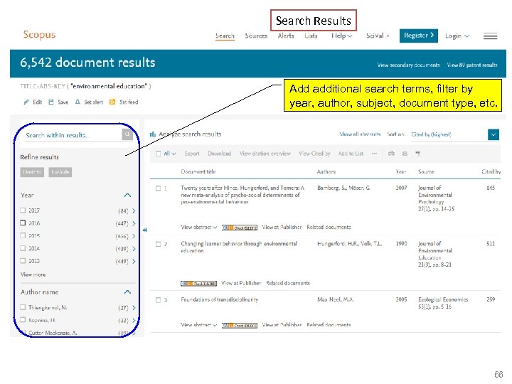 Search Results Add additional search terms, filter by year, author, subject, document type, etc.