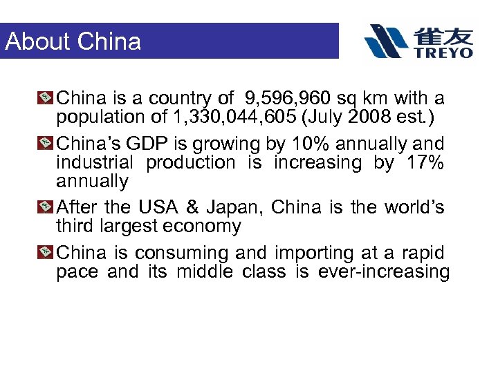 About China is a country of 9, 596, 960 sq km with a population