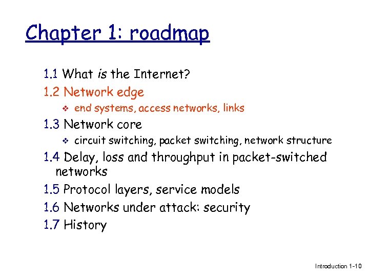 Chapter 1: roadmap 1. 1 What is the Internet? 1. 2 Network edge v
