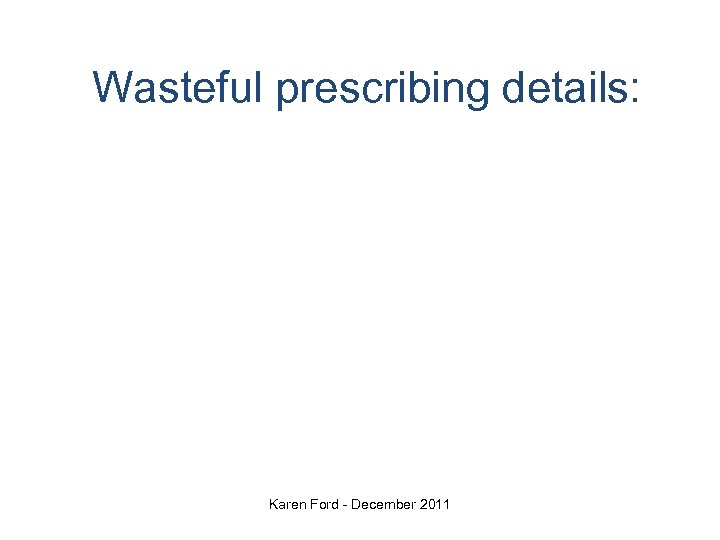 Wasteful prescribing details: Karen Ford - December 2011 