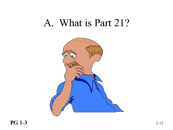 A. What is Part 21? PG 1 -3 1 -12 