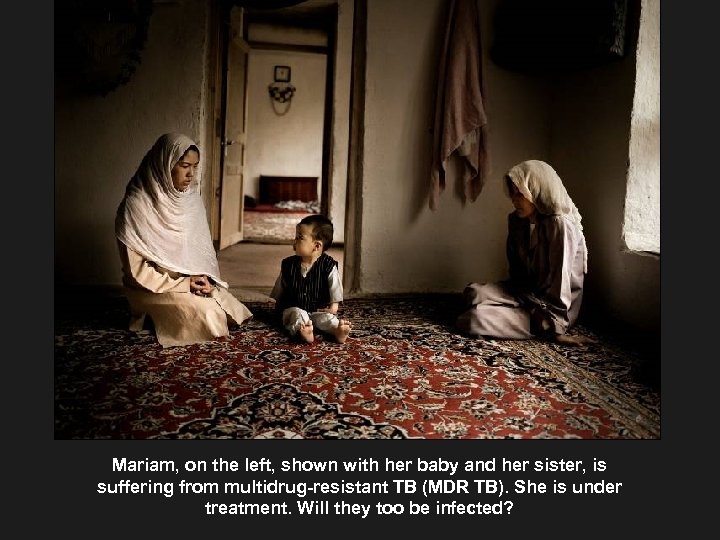 Mariam, on the left, shown with her baby and her sister, is suffering from