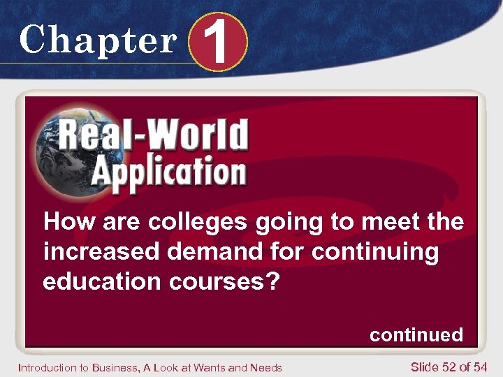 Chapter 1 How are colleges going to meet the increased demand for continuing education