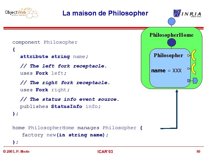 La maison de Philosopher. Home component Philosopher { attribute string name; Philosopher // The