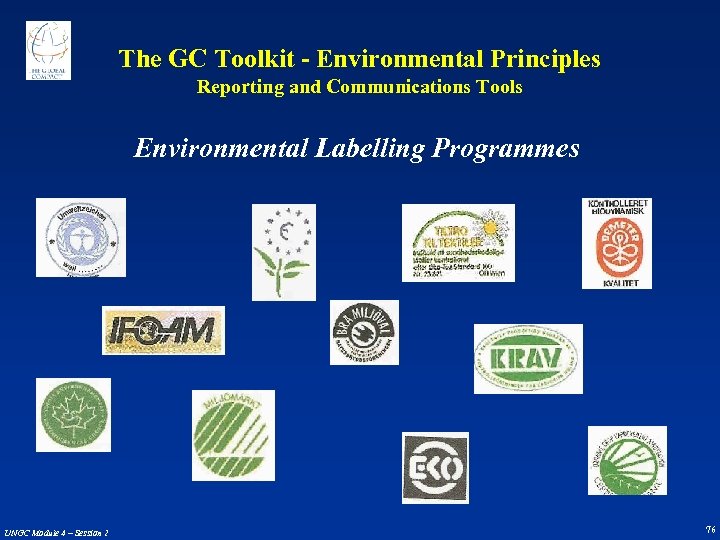 The GC Toolkit - Environmental Principles Reporting and Communications Tools Environmental Labelling Programmes UNGC
