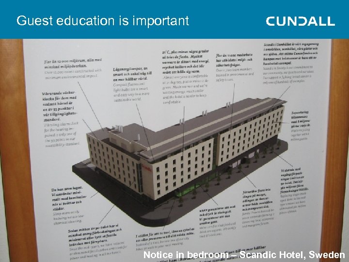 Guest education is important Notice in bedroom – Scandic Hotel, Sweden 
