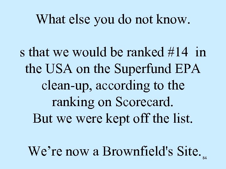 What else you do not know. s that we would be ranked #14 in