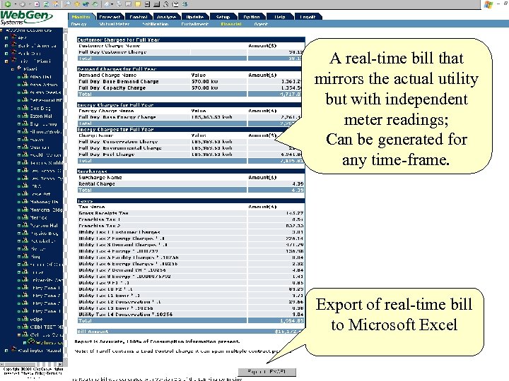 A real-time bill that mirrors the actual utility but with independent meter readings; Can