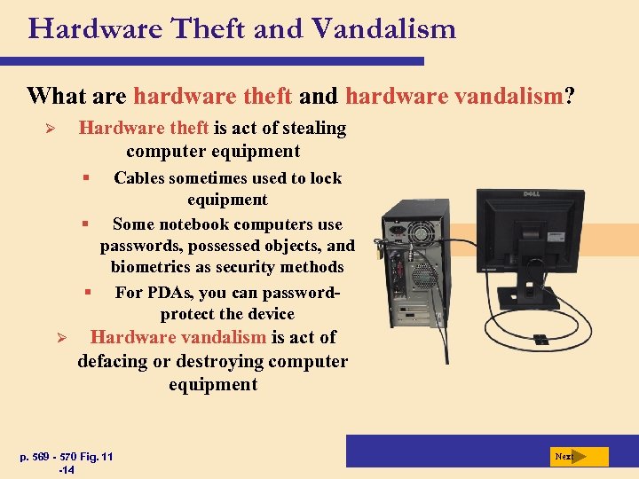 Hardware Theft and Vandalism What are hardware theft and hardware vandalism? Ø Hardware theft