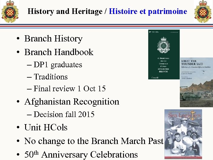 History and Heritage / Histoire et patrimoine • Branch History • Branch Handbook –