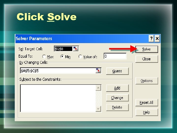 Click Solve 
