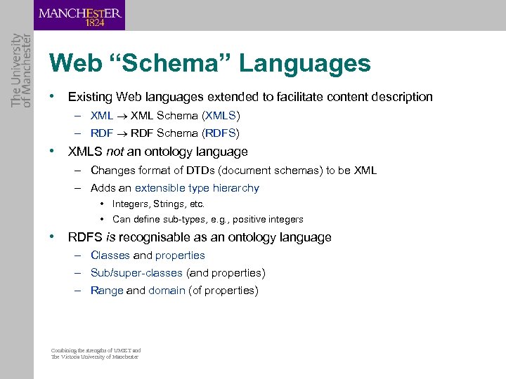 Web “Schema” Languages • Existing Web languages extended to facilitate content description – XML