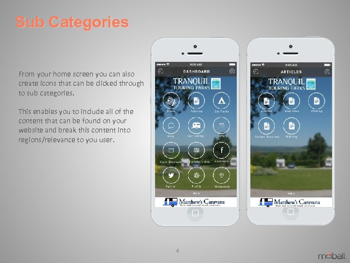 Sub Categories From your home screen you can also create icons that can be
