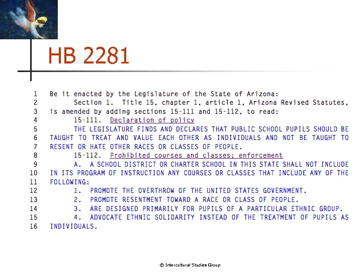 HB 2281 © Intercultural Studies Group 