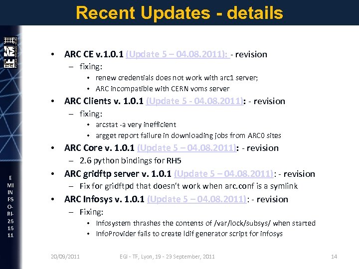 Recent Updates - details • ARC CE v. 1. 0. 1 (Update 5 –