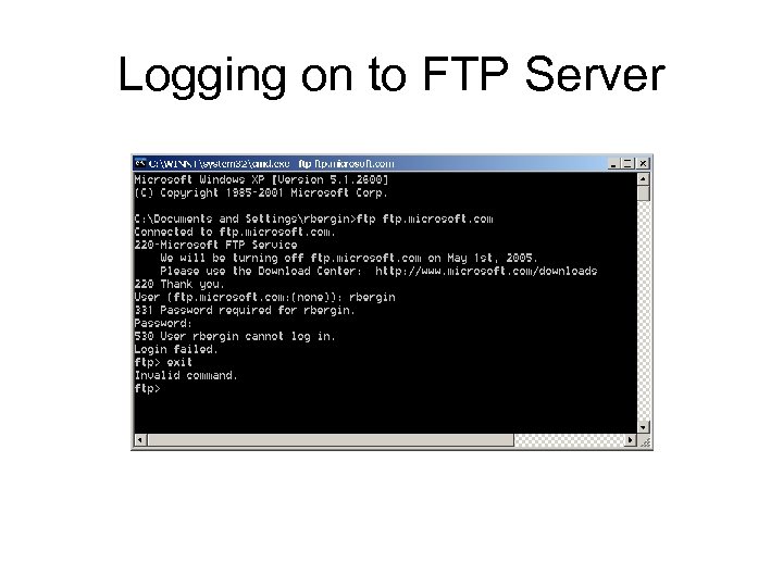 Logging on to FTP Server 