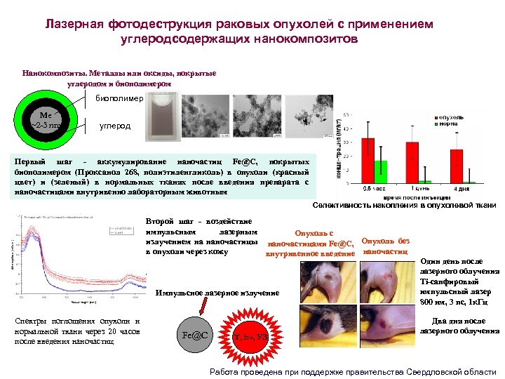 Лазерная фотодеструкция раковых опухолей с применением углеродсодержащих нанокомпозитов Нанокомпозиты. Металлы или оксиды, покрытые углеродом