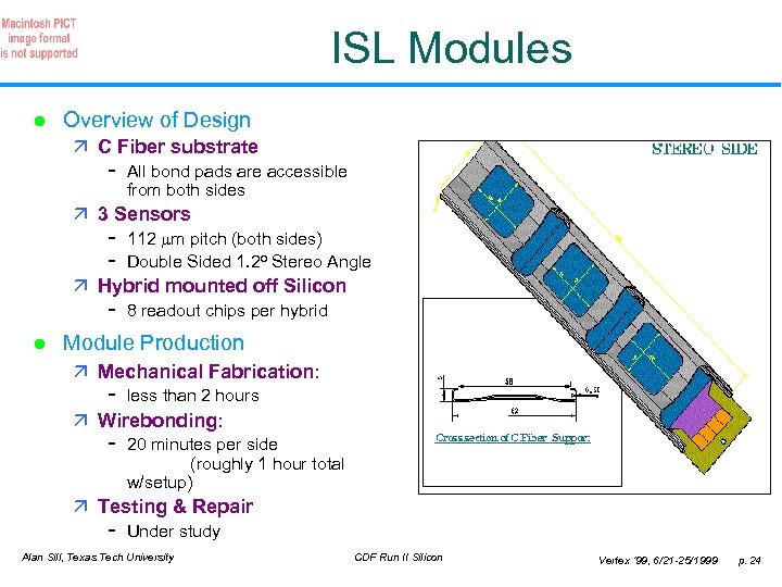 ISL Modules l Overview of Design ä C Fiber substrate - All bond pads