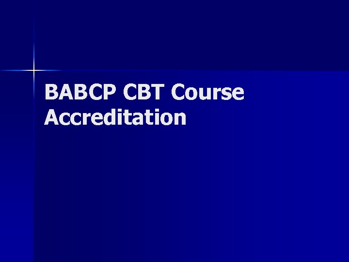 BABCP CBT Course Accreditation 