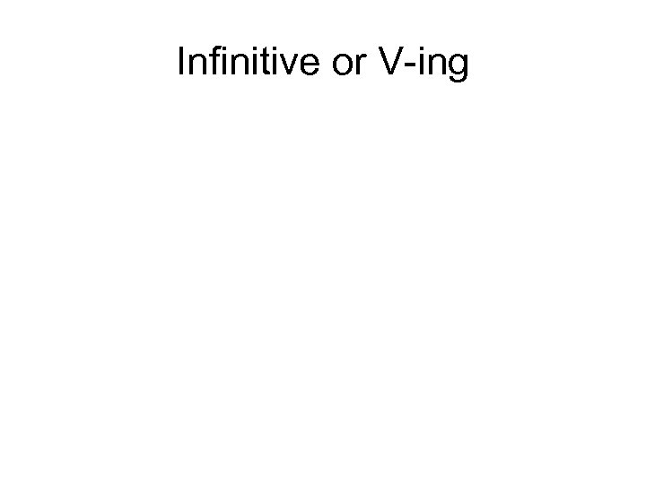 Infinitive or V-ing 