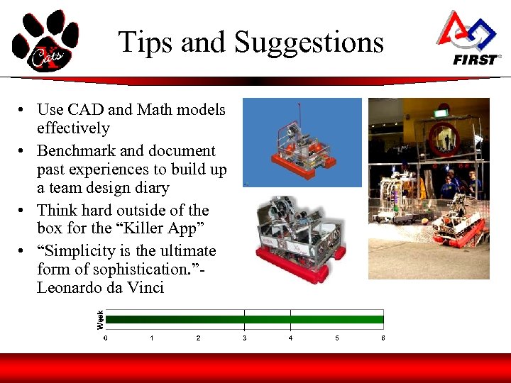 Tips and Suggestions • Use CAD and Math models effectively • Benchmark and document