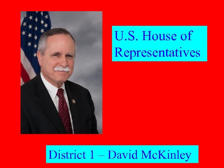 U. S. House of Representatives District 1 – David Mc. Kinley 