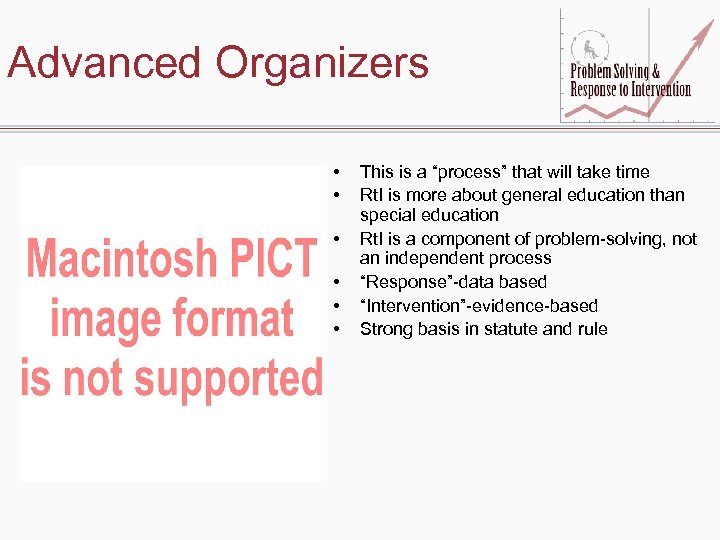 Advanced Organizers • • • This is a “process” that will take time Rt.