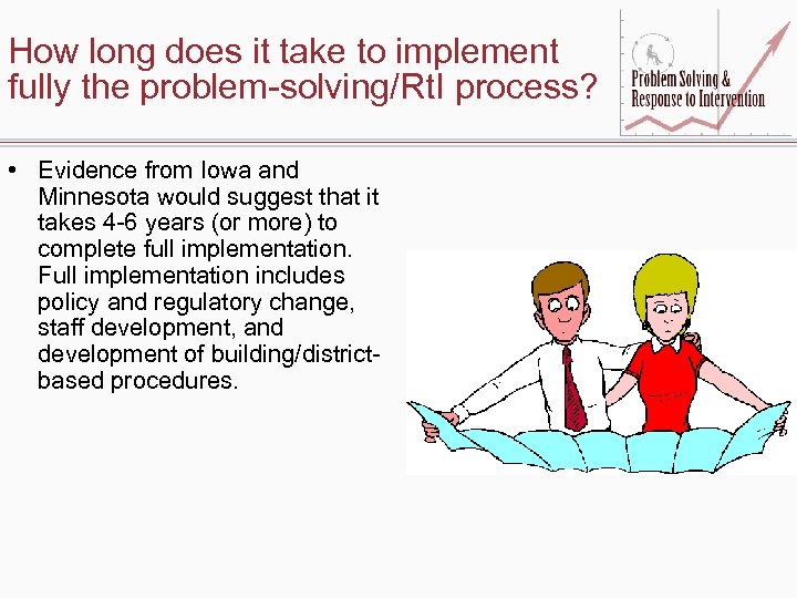 How long does it take to implement fully the problem-solving/Rt. I process? • Evidence