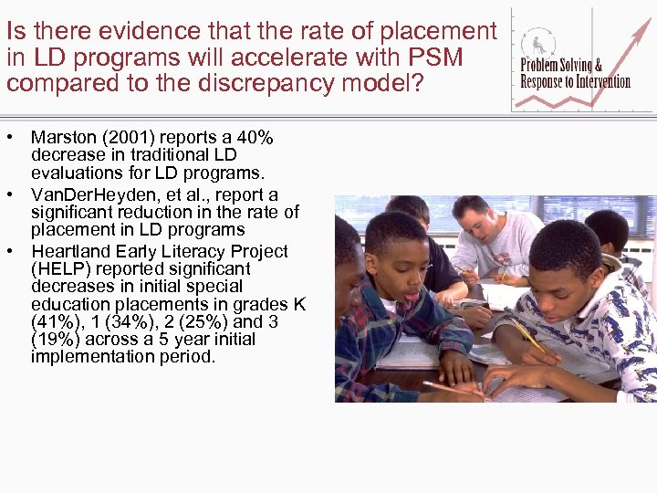 Is there evidence that the rate of placement in LD programs will accelerate with