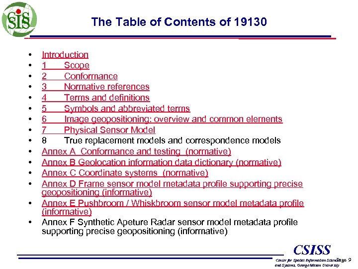 The Table of Contents of 19130 • • • • Introduction 1 Scope 2