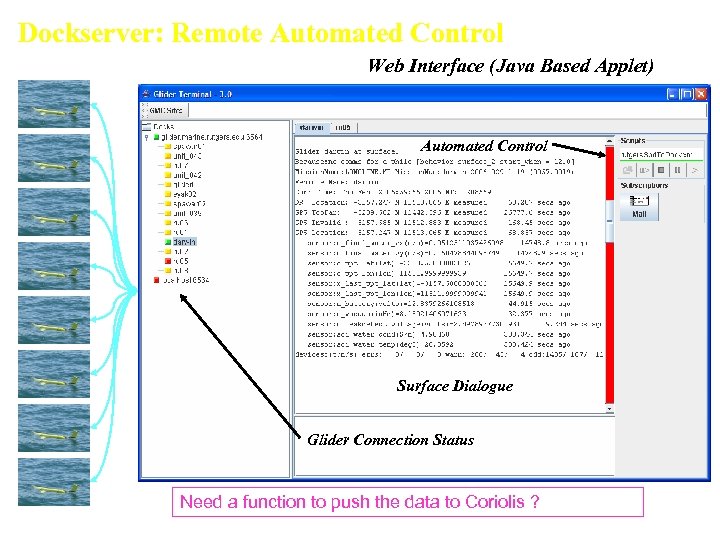 Dockserver: Remote Automated Control Web Interface (Java Based Applet) Automated Control Surface Dialogue Glider