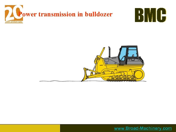 Power transmission in bulldozer BMC www. Broad-Machinery. com 