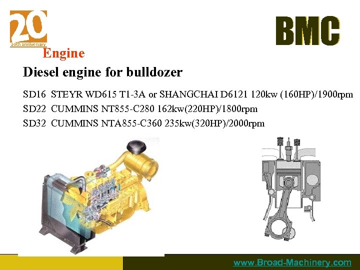 Engine Diesel engine for bulldozer BMC SD 16 STEYR WD 615 T 1 -3