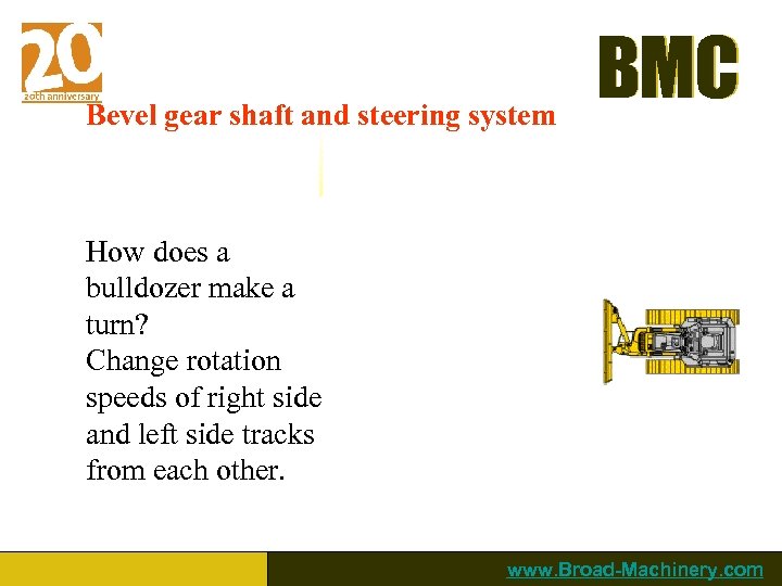 Bevel gear shaft and steering system BMC How does a bulldozer make a turn?