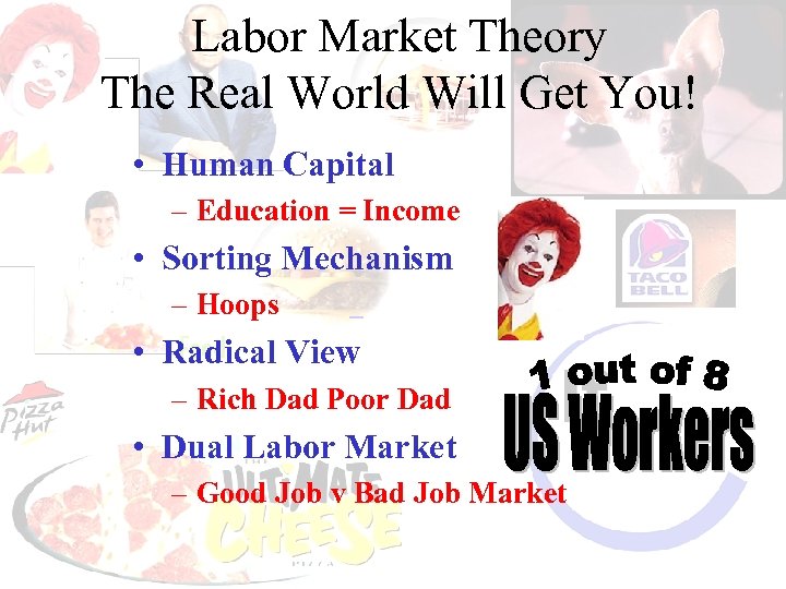 Labor Market Theory The Real World Will Get You! • Human Capital – Education