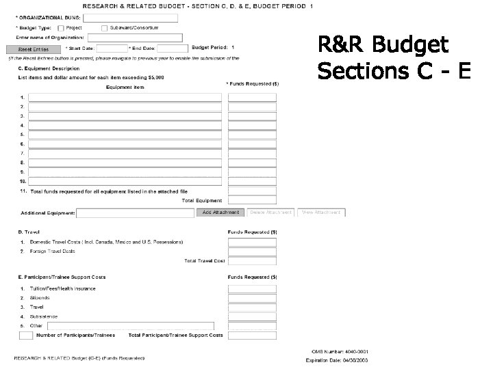 R&R Budget Sections C - E 24 