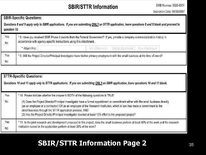 SBIR/STTR Information Page 2 35 