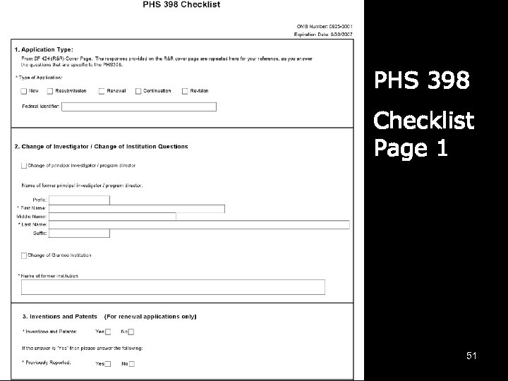 PHS 398 Checklist Page 1 51 