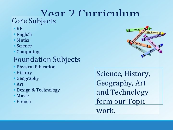 Year 2 Curriculum Core Subjects § RE § English § Maths § Science §