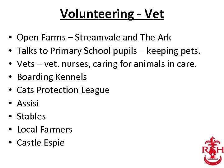 Volunteering - Vet • • • Open Farms – Streamvale and The Ark Talks