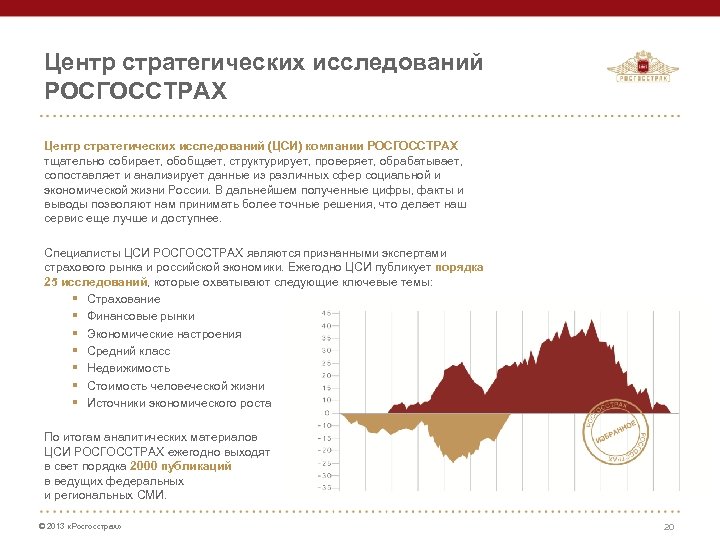 Центр стратегических исследований РОСГОССТРАХ Центр стратегических исследований (ЦСИ) компании РОСГОССТРАХ тщательно собирает, обобщает, структурирует,